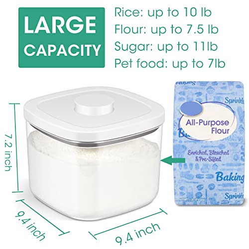 TBMAXS Airtight Rice Container 10 Lbs, Clear Plastic Food Storage Container Bin For Flour Sugar, Dry Food Holder with Easy Locking Lid for Kitchen Pantry Organization and Storage