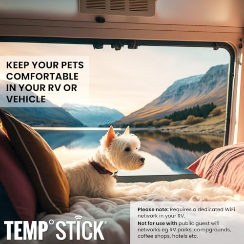 Temp Stick Remote WiFi Temperature & Humidity Sensor, Data Logger. No Subscription. 24/7 Monitor, Unlimited Text, App & Email Alerts. Made in America. Use with Alexa, IFTTT. Monitor Anywhere, Anytime - color: Black