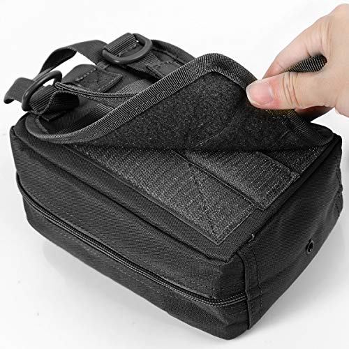 2-Pack First Aid Pouch 1000D Nylon Tactical Molle Medical Pouch Utility Pouch for Outdoor Activities Medical Supplies Bag Only - color: Black