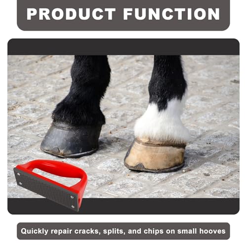 Mini Hoof Rasp for Horses, Farrier Rasp for Goat Feet Hooves,Ergonomic Grip | Carbon Steel Portable Hoof Trimming Tool, Removes Excess Hoof and Smooths Rough Edges for Foals, Goats, Ponies & Donkeys
