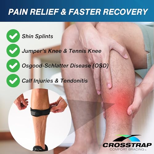 Calf & Shin Supports, Shin Splint Brace | Adjustable Neoprene Shin Splint & Leg Compression Support Strap | for Strains, Injuries, Pain - size: Small (2 Straps)