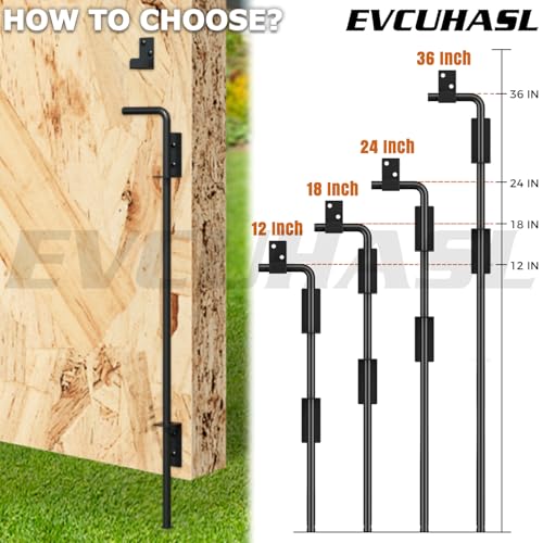36" Cane Bolt Gate Drop Rod Heavy Duty Stopper Hardware, Gate Ground Latch for Wood Metal Vinyl Gates Doors, Gate Drop Pin for Holding Gate to The Ground, Black Finish-1 Pack - size: 36 Inch