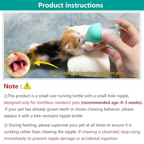 Puppy Bottles for Nursing，Kitten Bottles for Nursing，Pet Feeding Bottle，(Cyan - 20ml) - color: Cyan