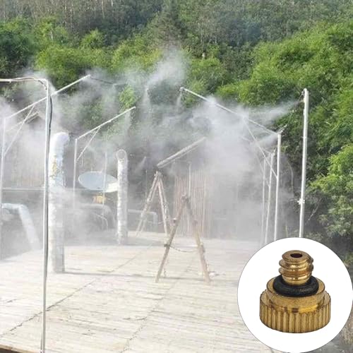 20Pcs 0.4mm Orifice Brass Misting Nozzles Heavy Duty Water Mister Nozzle for Outdoor Garden Patio Cooling System, Greenhouse & Dust Control, Anti-Clog Fog Sprayer