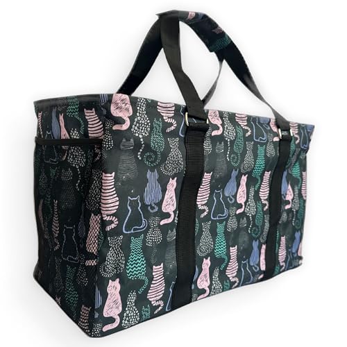 Large Collapsible Tote - color: Pattern Kittens