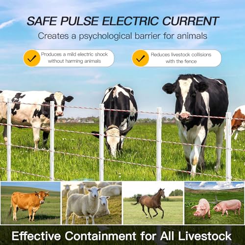 656Ft 6-Strand Polywire Electric Fence Rope, Stainless Wire