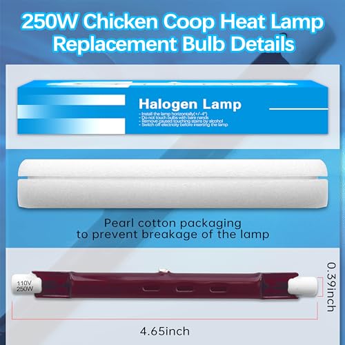 250WBrooder Heater Replacement Bulb, 4000-5000 Hours Work, Brooder Heater for Chicks or Pets, Accessories