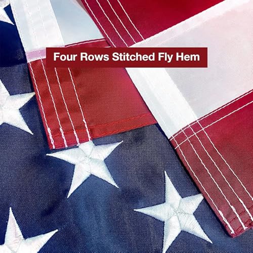 American Flag Boat Flag 12x18 Inches Embroidered Stars, Sewn Stripes, Boat Flags with 2 Brass Grommets Polyester US Flag long Lasting Outdoor Banner for Marine Yacht UTV - size: 1x1.5 Ft Brass Grommets