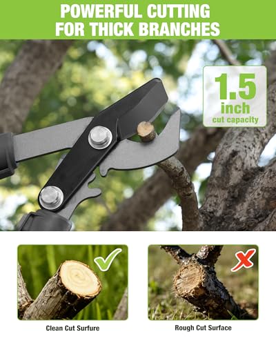 WORKPRO Bypass Lopper for Gardening, 28" Branch Cutter with Gear System | Heavy Duty Pruning Shear, SK5 Blade, 1.5" Cutting Capacity, Shock Absorbing Bumper, Comfort Handle, for Tree Trimming - size: 1PC - 28" Lopper