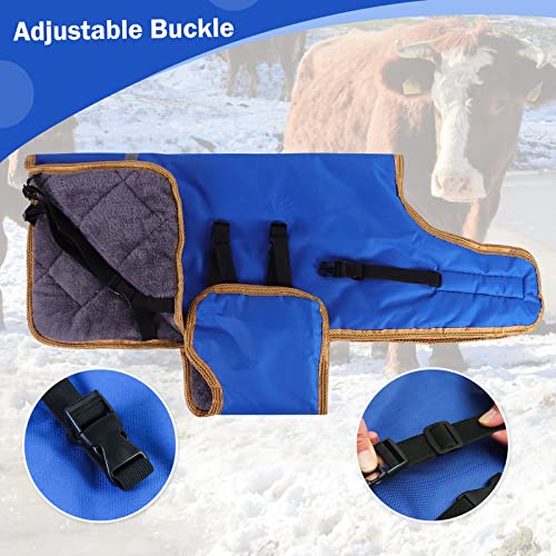 Calf Blankets Jacket for Calves - Calf Coat Keep Warmming, Soft Calf Cow Goat Dog Warm Clothes Comfortable Freezing Resistance1 Cold Proof Oxford Cloth Waterproof (Blue Yellow 2 PCS) - color: Blue Yellow 2 PCS