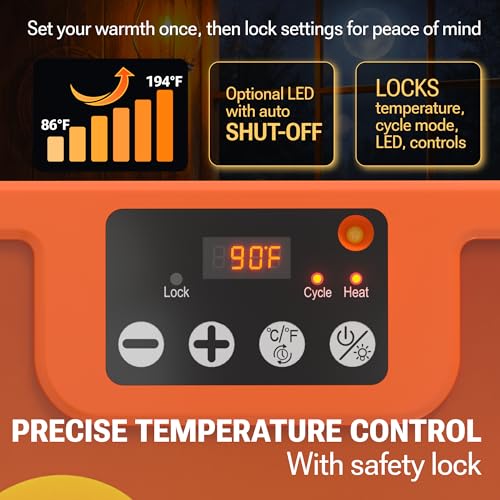 Chicken Coop Heater with New Technology Far-Infrared Heating - Adjustable Radiant Panel for Chicks, Fire-Safe Coop Heater, Brooder-Compatible, Wall-Mount or Floor-Standing, 86–194°F