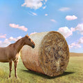 Large Round Bale Hay Net, Slow Feed Knotless Design Hay Net Feeder for Livestocks,Heavy Gauge Large Hay Net for Horses, Cattle, Sheep in Farms and Pastures, 1.75-inch Mesh (6×6ft) - color: 6×6 ft