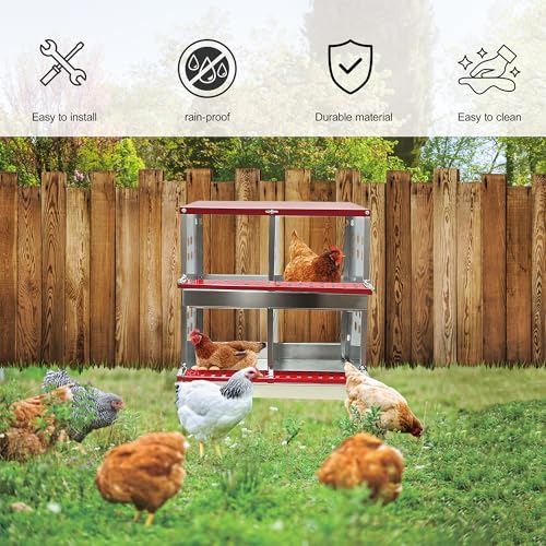 XINYI Chicken Nesting Boxes for Laying Eggs,Metal Coop for 4 Chickens,Roll Away Nesting Boxes,Easy Egg Collection,Brooder Box for Rabbit,Squirrel,Parakeet,Owl,Cockatiel,Robin - size: 33.0"L x 13.0"W x 24.4"H