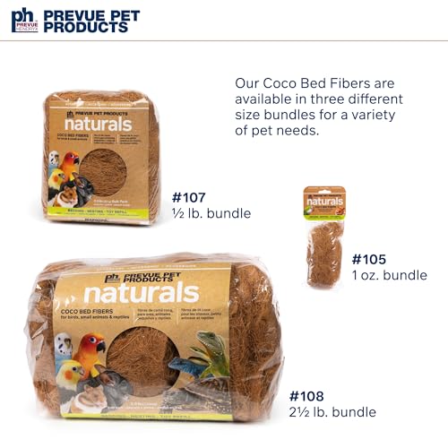 Prevue Pet Products Small Animal Coco Bed Fibers 2.5 lbs | 100% Natural Sterilized Coconut Fiber to Nest, Ideal for Bedding & Replenishing Toys