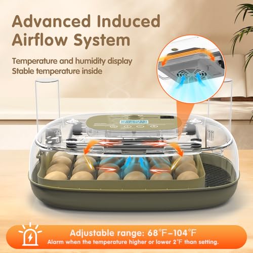 Egg Incubators Incubator for Hatching Eggs 24 Eggs Egg Incubator for Lab Home Farm with Automatic Egg Turning for Chicken, Ducks, Goose, Quail - size: 24 eggs