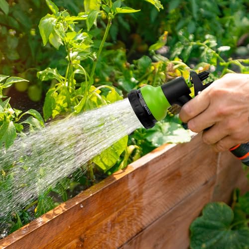 NEXCOVER Garden Hose Nozzle Sprayer - 7 Adjustable Watering Patterns Nozzle for Water Hose, Non-Slip Garden Spray Nozzle for Car Washing, Watering Plants, Pets Showering, Lawns Cleaning, Green - color: Green