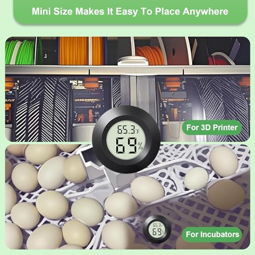 2-Pack Mini Hygrometer Indoor Humidity Meter Digital Thermometer | Small Digital LCD Monitor Thermometer Temperature Gauge Humidity Sensor (℉) or (℃) for Reptile Thermostat, Jars - color: 2 Pcs