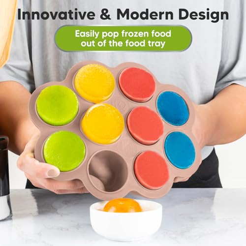 KeaBabies Silicone Food Freezer Trays with Lid, 2oz x 10 Pods (Dusk) | Baby Food Storage Containers, Easy Puree Meal Prep, Breast Milk Silicone Freezer Molds, Dishwasher, Microwave Safe, BPA-Free - color: Dusk