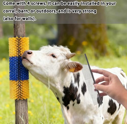2/4PCS Livestock Massage Brush, Horse Cow Goat Pet GroomingTools | Durable livestock massage brush with 8 screws, ideal for horses, cows and goats grooming, cleaning - size: 4pack