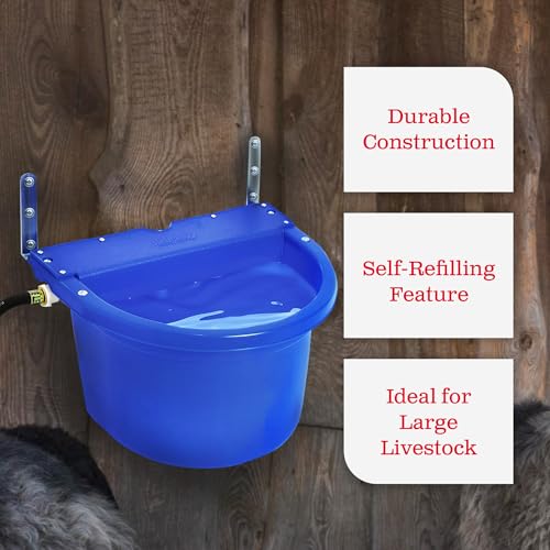 Little Giant FW16BLUE 4 Gallon Capacity Automatic Float Controlled Waterer Animal Horse & Cattle Livestock Water Trough, Blue (4 Pack)