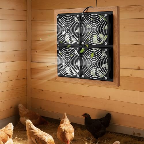 VEVOR Solar Powered Fan, 25W Solar Panel with 4 Fans, Adjustable Solar Panel Angle, 2668 RPM High-Speed, Flexible Installation, Fast Air Exchange for Greenhouse, Grow Tents, Chicken Coops, Shelters - size: 4.7" Fan×4 -25W