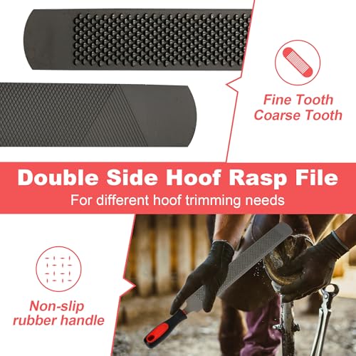 8Pcs Farrier Hoof Tool Kit, Horse Hoof Trimming Tools, For Horses Cattle | Farrier Hoof Nippers, Horseshoe Cutting Pliers, Hoof Rasp File, Horseshoe Brush, Hoof Knife, Hoof Hammer, For Sheep Donkeys