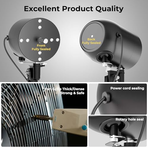 FUGOO 30" Eco BLDC Motor Powerful Airflow Quiet Industrial Wall Fan | 9800 CFM, 50%+ Energy Savings, Oscillating, Remote Control for Factory Garage Warehouse Barn Gym - size: 30 inch-Quiet-Energy Efficient
