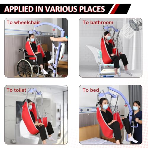 EZ Assistive Patient Lift Divided Leg Sling with Lower Back, Patient Lift Sling for Transfer and Positioning and Lifting, 500lb Weight Capacity - color: Red, size: Large-Pack of 1 pc