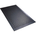Anti Fatigue Rubber Floor Mats Restaurant Kitchen Rubber Drainage Mat Out Door Mats Durable Non-Slip Bar Floor Mat Utility Mat Indoor Outdoor Wet Area Use 24" x 36" Black - size: 24" x 36"