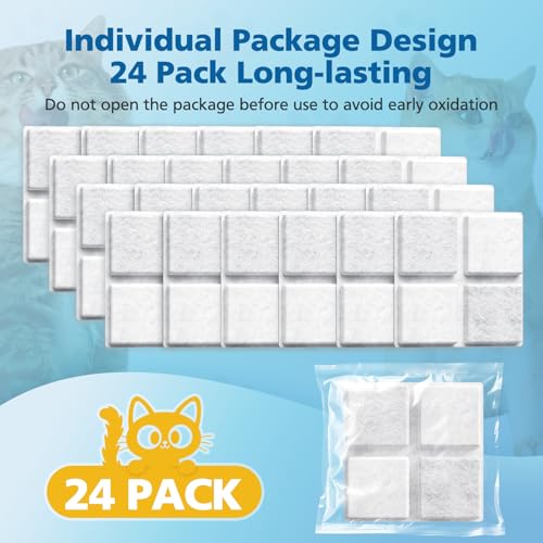 24 Pack Pet Food Desiccant Bags for Petlibro Automatic Cat dog Feeders | Keep Pet Food Dry and Fresh, for Model PLAF001, PLAF101, PLAF005, PLAF006, PLAF103, PLAF203 - color: White-24 Pack
