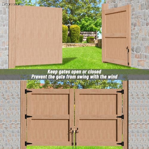 12" Heavy Duty Cane Bolt Gate Drop Rod Extra Thick Hardware Ground Latch | for Wood PVC Vinyl Metal Fences Gates, Double Doors, Black Solid Steel-2 Pack - color: 12 Inch