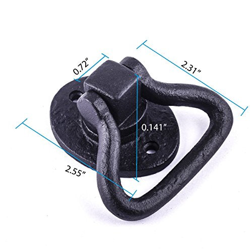 Renovators Supply Manufacturing Wrought Iron Ring Pull Gate Latch Black 6.4 in Barn Door Garage Fence Gate Lock - color: 6.5-inch Antique, size: Pack of 1