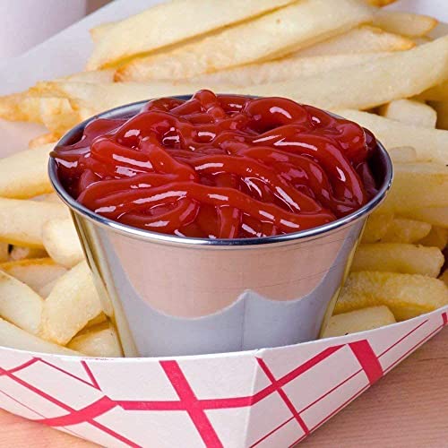 Artcome 55 Pack Stainless Steel Condiment Sauce Cups Great for Dipping and Portion Cups, 2.5 oz | stainless steel construction resists corrosion; portion cups suit BBQ dipping, household cooking, party use, food storage - size: 55pcs 2.5oz