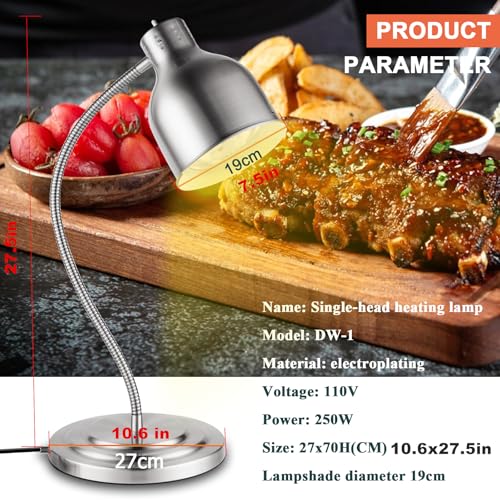 Stainless Steel Food Heat Lamp Commercial Food Warmer Lamp Food Service Restaurant Retractable Heat Lamp Heating Lamp for Food Warming Restaurant Buffet Home Use Warmer