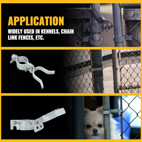 VIVIDA Chain Link Gate Latch 1-3/8", Fence Gate Fork Latch, 1 PCS | Galvanized Fence Gate Lock, For 1-3/8" OD Pipe, Chain Link Fence Parts, Bolts & Nuts Included - size: 1-3/8" x 1-3/8" (1 PCS)