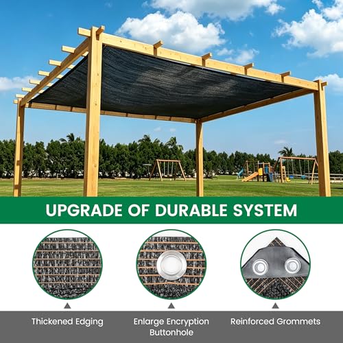 Shade Cloth, 20FT X 20FT 90% Black Outdoor Woven Sun Shade with Grommets, Durable Breathable Netting Shading Antifreezing for Patio, Garden, DIY Home, Plants Cover, Greenhouse, Dog Kennel