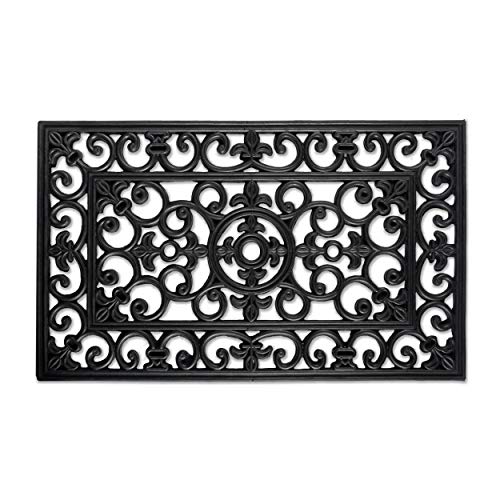 DII Rubber Doormats Collection All Weather, 18x30, Scroll - color: Scroll, size: 1'6" x 2'6" (Rectangular)
