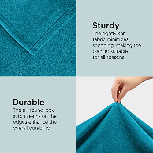 Utopia Bedding Soft Fleece Bed Blanket Throw Size Turquoise (50x60 Inch) | Microfiber Plush Warm Lightweight Breathable Cozy Blanket Anti-Static, All Season Use, Gift for Women and Men - color: Turquoise, size: Throw (50x60 Inch)