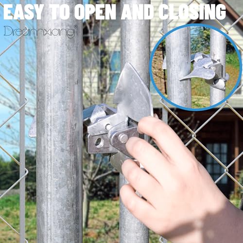 Chain Link Butterfly Gate Latch for 1-3/8" Gate Frame and 2-3/8" Gate Post | Chain Link Fence Latch Kennel Gate Latch 1 Pack
