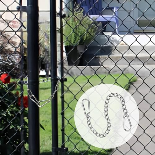 Gate Chain for Outdoor Fence - Rustproof Metal Gate Latch Chain with Hooks, Secure and Durable for Garden, Yard, and Farm Use - Easy Installation, Weather Resistant (1 Pack) - size: 20inch-1PCS