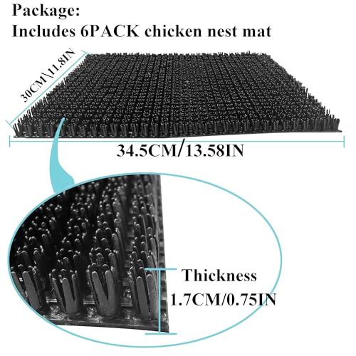 Washable Nesting Pads for Chicken Coop 6 Pack，13.6×11.8 in， Chicken Nesting Boxes for Laying Eggs, Chicken Bedding,Reusable Nest Mats