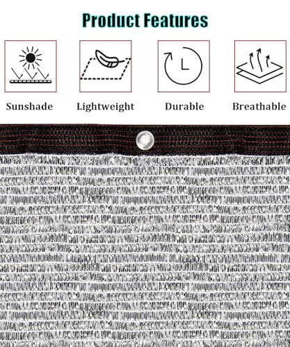 Reflective Aluminet Shade Cloth with Grommets,Durable Mesh Tarp,70% 6.5'x6' | Heavy Duty UV Resistant Shade Cover for Garden, Patio, Car Parking, Camping, Kennel, Chicken Coop, Greenhouse - size: 6.5FT X 6FT - 70%