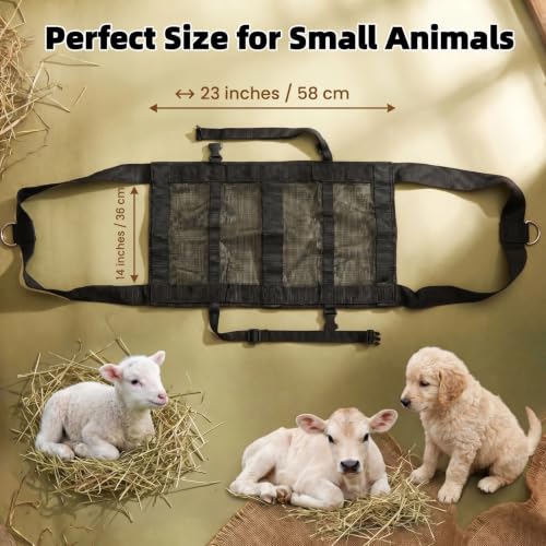 Calf Sling for Weighing Animals, Reinforced Goat Harness, Livestock Sling with Adjustable Straps, 300 LB Animal Weighing Sling for Calf Weight Small Animals, Lambs, Dogs & Piglets
