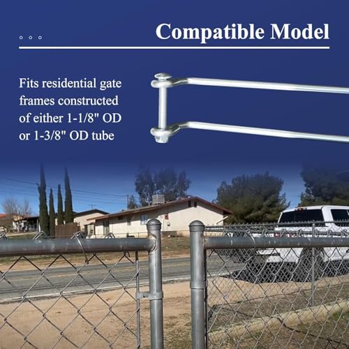 Old-School/Over Throw Wire Arm Top/Gate Latch Chain Link/Double Driveway | Fit for Residential Gate Frames Constructed of Either 1-1/8" OD/1-3/8" OD Tube, Overall Length 13.5", Rust-resistant, 1Pc - color: 1 Pc