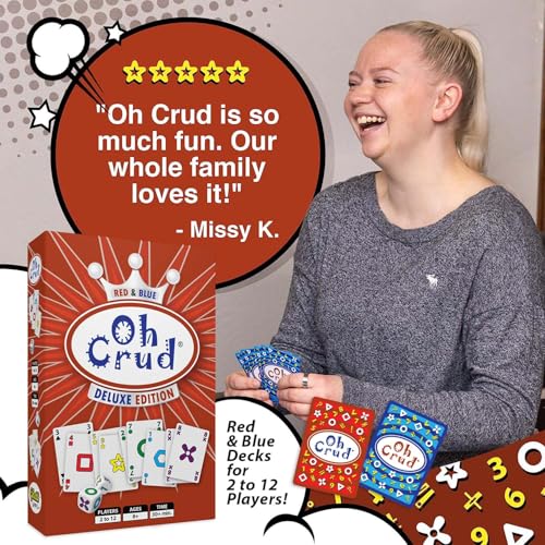Oh Crud Deluxe Edition: A Trick-Taking Card & Dice Game for Adults & Families, Strategy Card Game for Family Game Night Fun, Easy-to-Learn & Portable Party Decks for 2-12 Players by Ghetti Games
