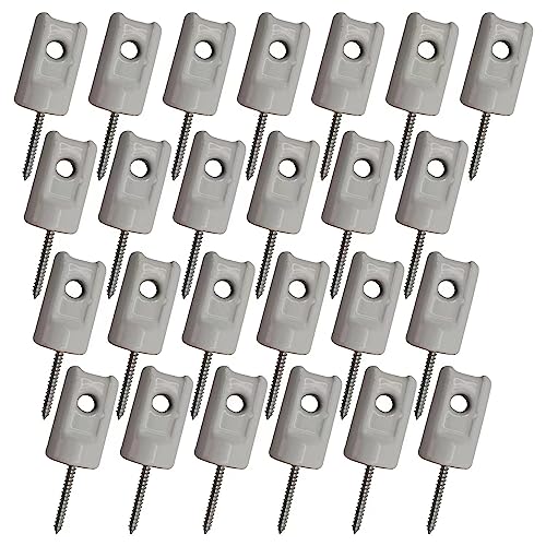Electric Fence Insulator Porcelain Lag Screw Insulator - 25 Pack (25 Grey Porcelain Lag Screw Insulators) - style: 25 Grey White Porcelain Lag Screw Insulators