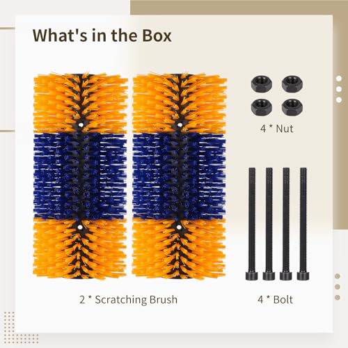 2 Pcs Livestock Scratch Brush 20 x 7.9 Inch, Horse Scratching Post, Goat Brush, Soft Cow Scratcher, Full Massage Brush Kit, Massage Brush for Cows, Goats, Horses, Deer