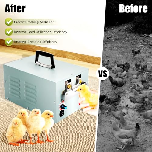 Automatic Chicken Debeaking Machine, 110V Electric Poultry Debeaking Machine 1500-1800PCS/Hour Beak Trimming Speed Electric Chick Beaks Cutter for Farms and Livestock Breeding