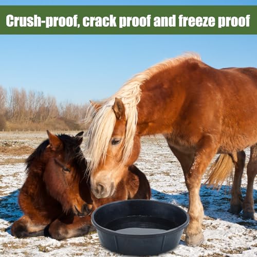 Sadnyy 5 Pcs Rubber Feed Pan 12 Quart/ 3 Gallon Utility Horse Feed Bucket Rubber Bowl Chicken Dust Bath Container Horse Feeder for Goats Livestock Animal Feeding Cats Dogs Pigs - size: 12 Quart/ 3 Gallon