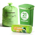 GreFusion Compostable Trash Bags 21 gallon,20 Count,Extra Thick 1.28 Mills,Fits13-25 gallon trash can, Extra Strong and thick,Compostable Lawn & Leaf Yard Waste bags,ASTM D6400,Bpi Certified - color: 21G-20Count